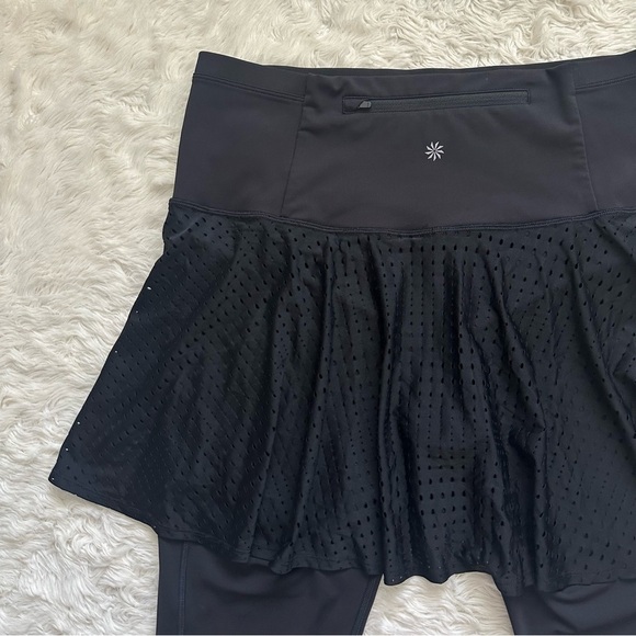 Athleta Skirt A Game 2 In 1 Crop Tight Skort Skirted Leggings Athletic Black 1X - Picture 5 of 12